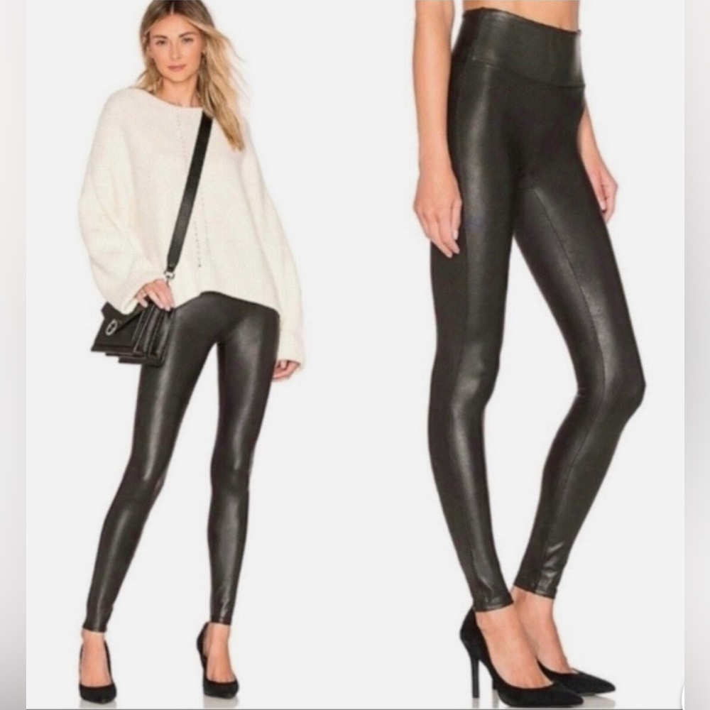 Spanx Women's faux leather Leggings, Size Large - Black